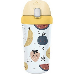 Bioloco Plant Kids Bootle Cute Fruits Παιδικό Μπουκάλι Πλαστικό BPA Free Κίτρινο 400ml