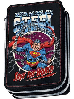 Graffiti Superman Κασετίνα Γεμάτη με 2 Θήκες Μαύρη 225831 2022