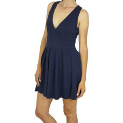 Εξώπλατο skater φόρεμα navy με βαθύ ντεκολτέ d-040