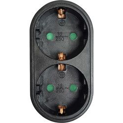 Πολύμπριζο 2 Θέσεων Μαύρο Power Socket Shucko Black PT-821