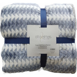 Κουβέρτα Υπέρδιπλη Sherpa Rhombus 220x240cm Joli Μπλε