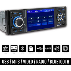 Radio-USB 1-DIN με έγχρωμη οθόνη αφής 4'' ιντσών Bluetooth MP3 Video (1DIN multimedia ανοιχτή ακρόαση 4x60W radio microSD ηχοσύστημα αυτοκινήτου MP5 universal) 3001K