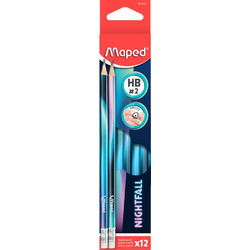 Maped NIGHTFALL Σχολικό Μολύβι Τριγωνικό με Γόμα HB 851813
