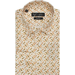 Versace 19V69 Ανδρικό Πουκάμισο Βαμβακερό Μακρυμάνικο Κανονική Γραμμή Πορτοκαλί