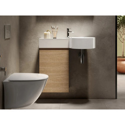 Rak Ceramics Petit Κρεμαστός Νιπτήρας Μπάνιου Στρογγυλός 76.5x36cm Λευκός 17701