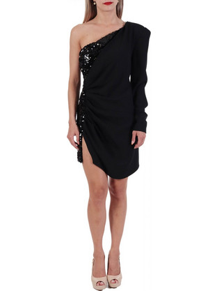 Pinko Arancia Mini Φόρεμα για Γάμο / Βάπτιση με Παγιέτες Μαύρο 1N13HN4675-Z99