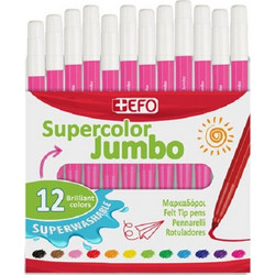 EFO Supercolor Jumbo Μαρκαδόροι Ζωγραφικής Σετ Ροζ 12τμχ