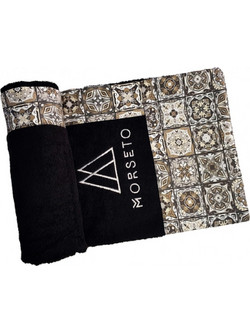 Morseto Luxury Square Πετσέτα Θαλάσσης Μαύρη 80x145cm