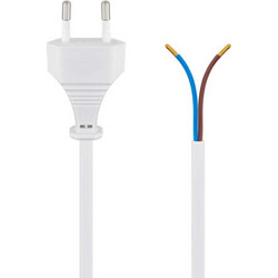 Καλώδιο Τροφοδοσίας 123led Euro Ατερμάτιστο 2 x 0,75mm 1.5m White