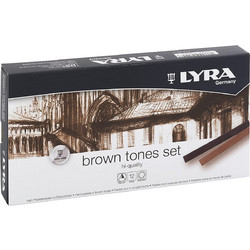 Κηρομπογιές Ξηροπαστέλ Polycrayons Brown Tones Σετ 12τμχ Lyra