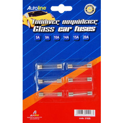 Autoline Ασφάλειες Γυάλινες 6 τεμ