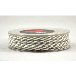 Κορδόνι βαμβάκι δίχρωμο γκρι-λευκό 4 mm X 20 m
