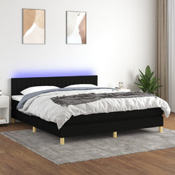 vidaXL Κρεβάτι Υπέρδιπλο Υφασμάτινο LED 180x200cm +Στρώμα 3133895