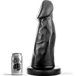 All Black Dong Ρεαλιστικό Dildo με Βεντούζα 27cm Μαύρο