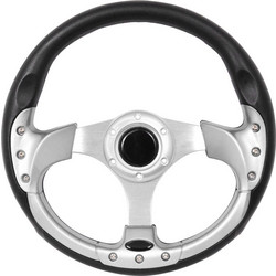 Autoline Τιμόνι Σπορ 32 cm - ΜΑΥΡΟ/ΑΣΗΜΙ