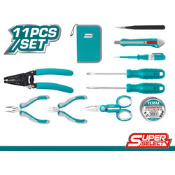 TOTAL ΚΑΣΕΤΙΝΑ ΕΡΓΑΛΕΙΩΝ ΗΛΕΚΤΡΟΛΟΓΟΥ 11ΤΕΜ SUPER SELECT (TKETS0111)