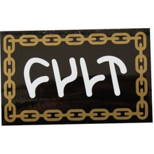 Cult Logo Chain Sticker (black/gold)