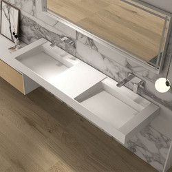 Inter Ceramic Praga Επικαθήμενος Κρεμαστός Νιπτήρας Μπάνιου 200x55cm Λευκός ICC38685