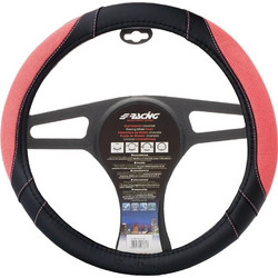 Simoni Racing Καλυμμα Τιμονιου Cotton Pink Μαυρο Με Ροζ Οικολογικο Δερμα 37-39cm - 1 TEM. - (CVT/70)