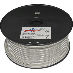 Adeleq Καλώδιο Κορδόνι Διακοσμητικό 2x0.50mm2 Τιμή Ανά Μέτρο Λευκό Περλέ 9-025028