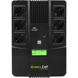 Green Cell UPS07 UPS Line Interactive 800VA 480W με 6 Πρίζες