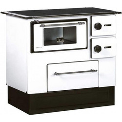 Alfa Plam Regular 46 White Left Εμαγιέ Ξυλόσομπα με Φούρνο 5kW