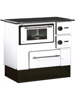 Alfa Plam Regular 46 White Left Εμαγιέ Ξυλόσομπα με Φούρνο 5kW