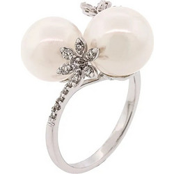 Million Diamonds Γυναικείο Δαχτυλίδι από Λευκόχρυσο 18K με Πέρλα RL3002
