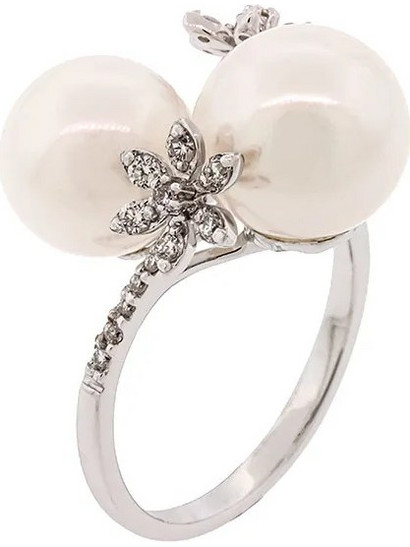 Million Diamonds Γυναικείο Δαχτυλίδι από Λευκόχρυσο 18K με Πέρλα RL3002