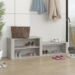 vidaXL Παπουτσοθήκη Σκαμπό Ξύλινη Γκρι Μ150xΠ35xΥ45cm 816916