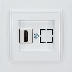 Πρίζα HDMI χωνευτή λευκό χρώμα πολυτελείας σειρά Mono