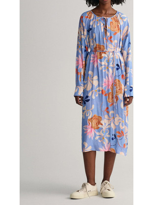 Gant Midi Καθημερινό Φόρεμα Floral Γαλάζιο 3GW4503239