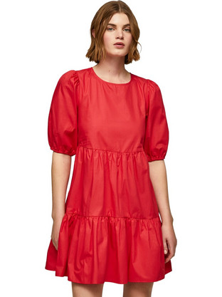 Pepe Jeans Bella Mini Καθημερινό Φόρεμα Κόκκινο PL953238-217