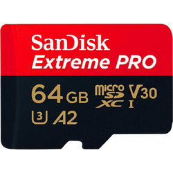 Sandisk Extreme Pro microSDXC 64GB Class 10 U3 V30 UHS-I A2 95MB/s