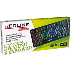 REDLINE RGK-901 Μηχανικό Gaming Πληκτρολόγιο TenKeyLess με Custom Blue Διακόπτες RGB Black