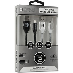 Καλώδιο Micro USB Subblim SUB-CAB-1MU001 1 m (x2)