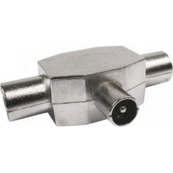Ταφ TV Connector τύπου Τ με 1 αρσενικό & 2 θηλυκά μεταλλικό Engel MP0605 - AS-165.15.007