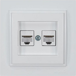 ΠΡΙΖΑ DATA CAT 6 RJ 45 ΔΙΠΛΗ ΛΕΥΚΗ
