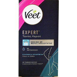 Veet Expert Ταινίες Αποτρίχωσης για Πόδια για Ευαίσθητες Επιδερμίδες 20τμχ