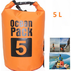 Αδιάβροχο Σακίδιο Παραλίας 5L με Λουρί Ocean Pack Πορτοκαλί