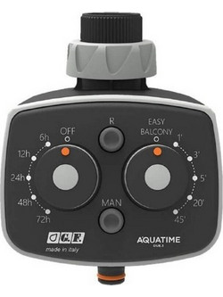 GF Garden Aquatime Due.5 Προγραμματιστής Ποτίσματος Μπαταρίας 1 Εξόδου