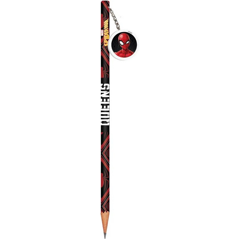 Μολύβι με Γόμα Marvel Spiderman Μαύρο 508149 Diakakis