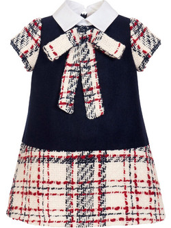 Balloon Chic Παιδικό Φόρεμα Λευκό Navy Μπλε 232F0226