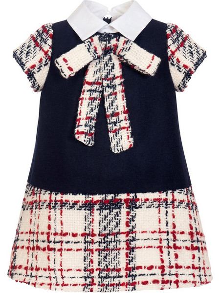Balloon Chic Παιδικό Φόρεμα Λευκό Navy Μπλε 232F0226