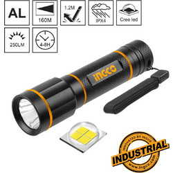 Ingco HFL013AAA58 Φακός Μπαταρίας Led Αδιάβροχος IPX4 250lm