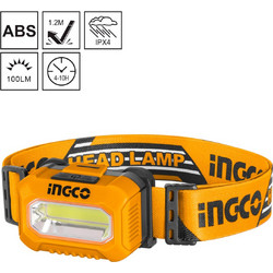 Ingco HHL013AAA5 Φακός Κεφαλής Εργασίας Μπαταρίας Led Αδιάβροχος IPX4 100lm