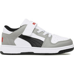 Puma Rebound LayUp Παιδικά Sneakers Λευκά Γκρι 370492-20