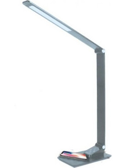 Φωτιστικό γραφείου LED ασημί 9,5W 230V/12VDC CCT με 5 θερμοκρασίες φωτός και ασύρματη φόρτιση - 0-966