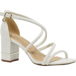 Envie Shoes Seago Γυναικεία Πέδιλα Δερμάτινα Λευκά με Χοντρό Ψηλό Τακούνι E64-17051-33