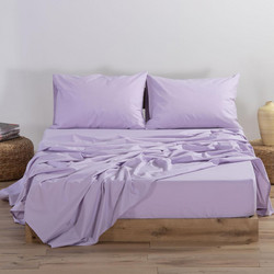 Nef-Nef Σεντόνι Υπέρδιπλο Βαμβακερό με Λάστιχο 160x200+30 Basic 1159 Lavender